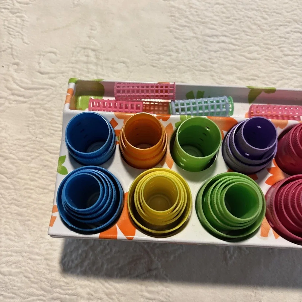 Lady Ellen Vintage Hair Rollers Curlers Klippies Flower Box